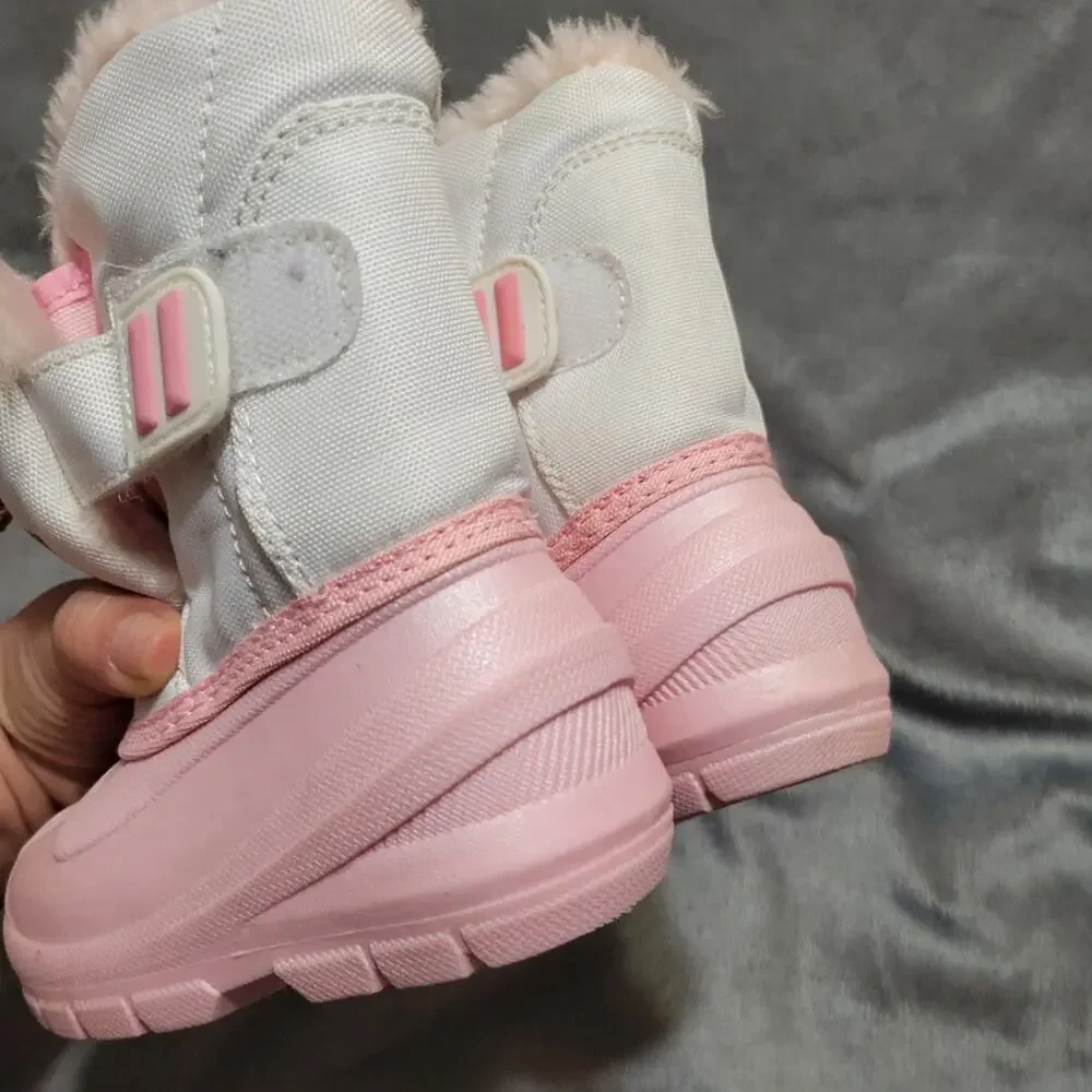 Cat & Jack Unicorn Snow Boots Little Girls 5 Faux‎ Fur Lined Pink Winter Shoes